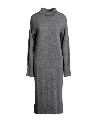 Woman Midi dress Grey Size 10 Acrylic, Wool, Viscose, Alpaca wool