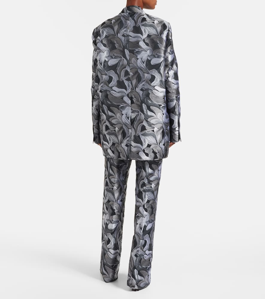 Double-breasted jacquard blazer