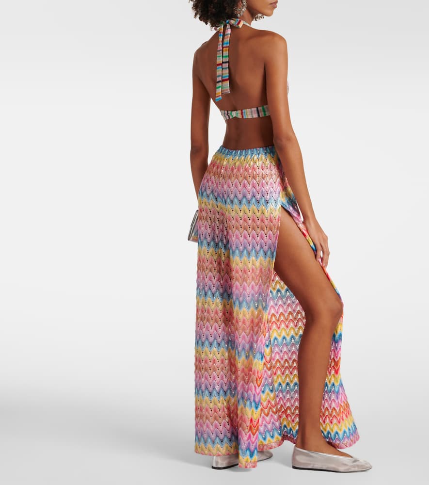 Zigzag cotton-blend lamé jumpsuit