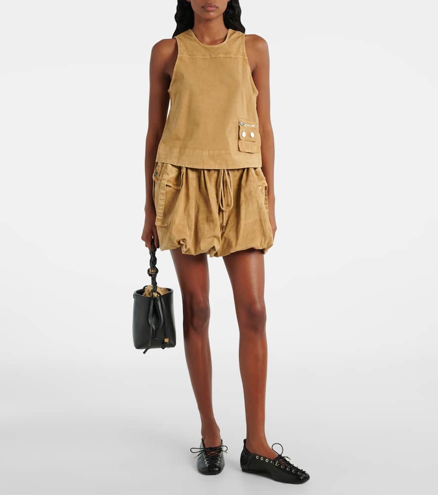 Cotton-blend miniskirt
