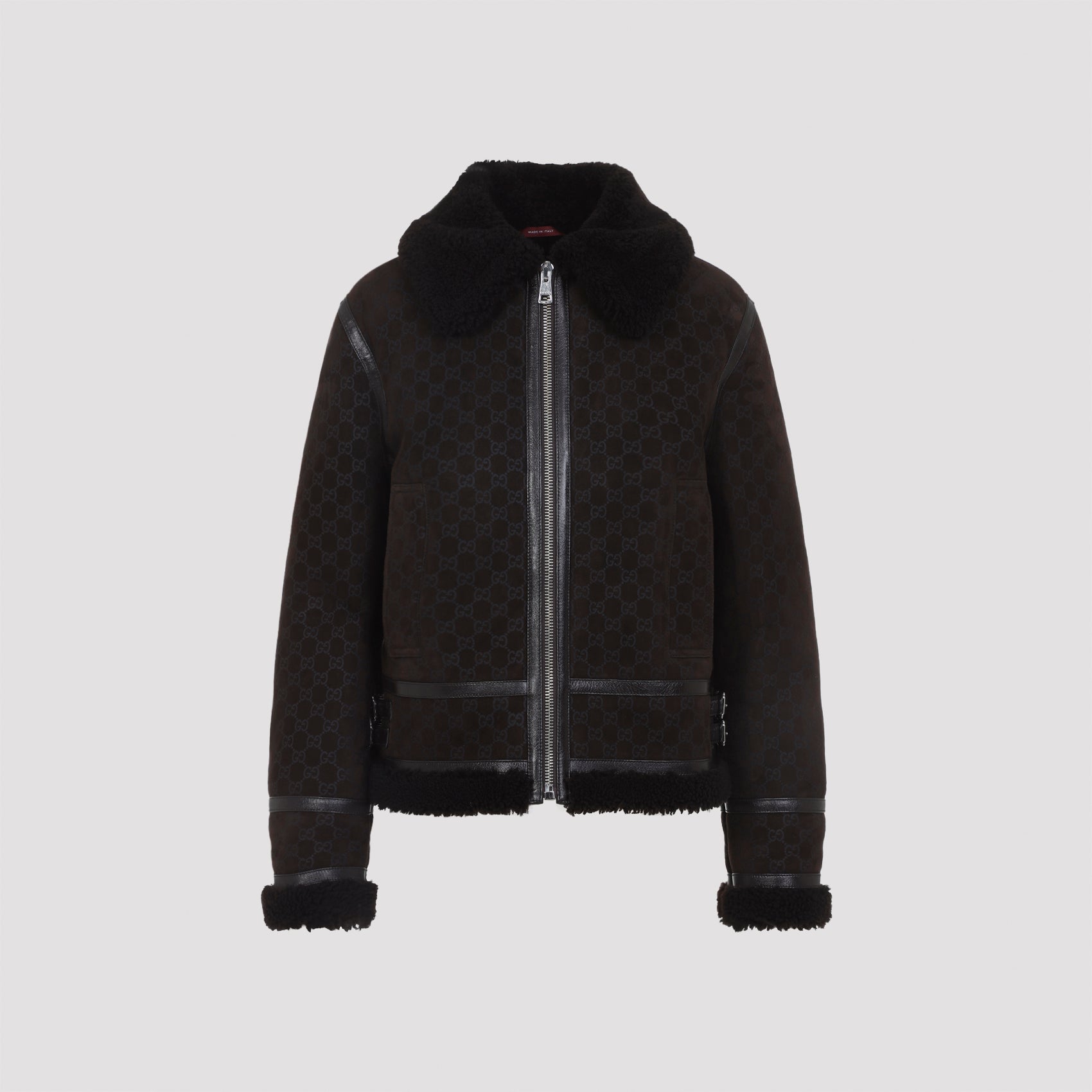 Printed Suede Shearling Jacket
