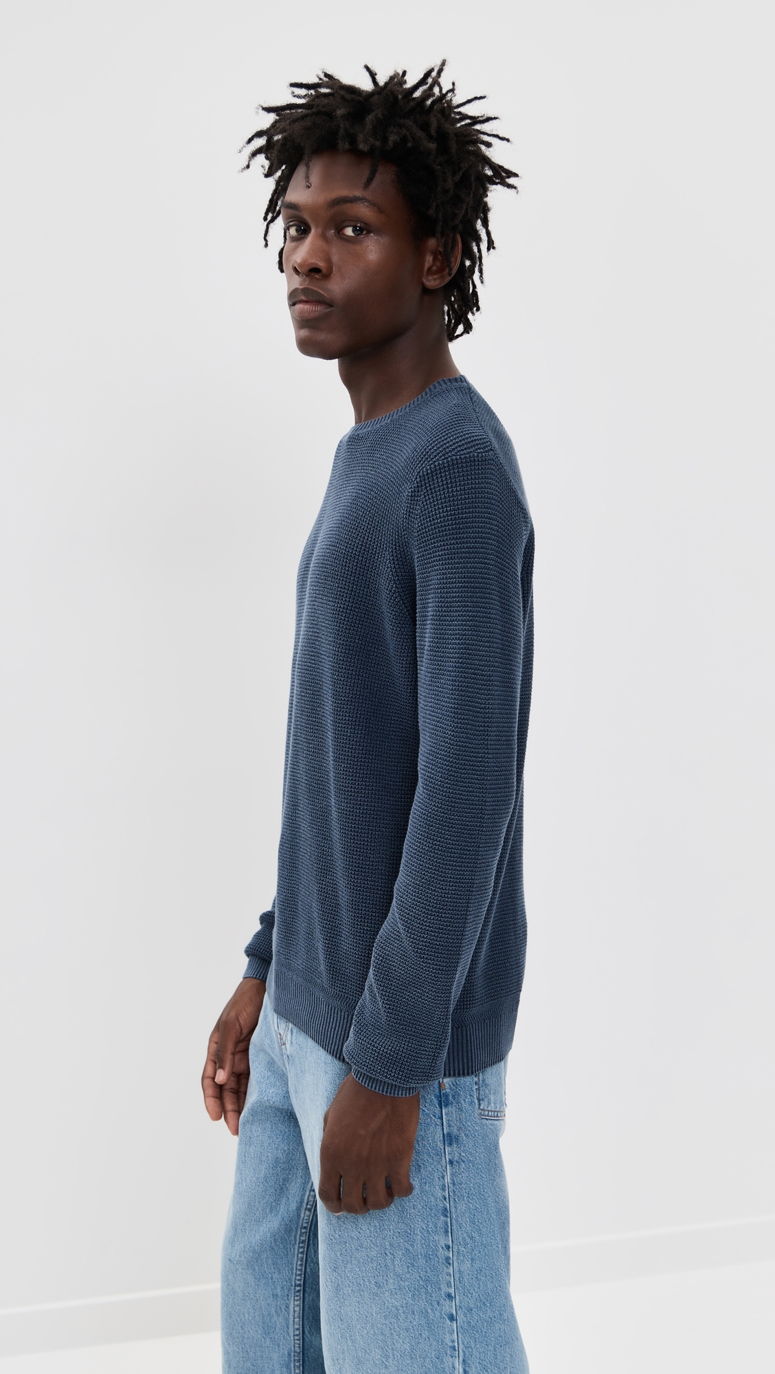 Sunwashed Crew Neck Sweater Blue Nights