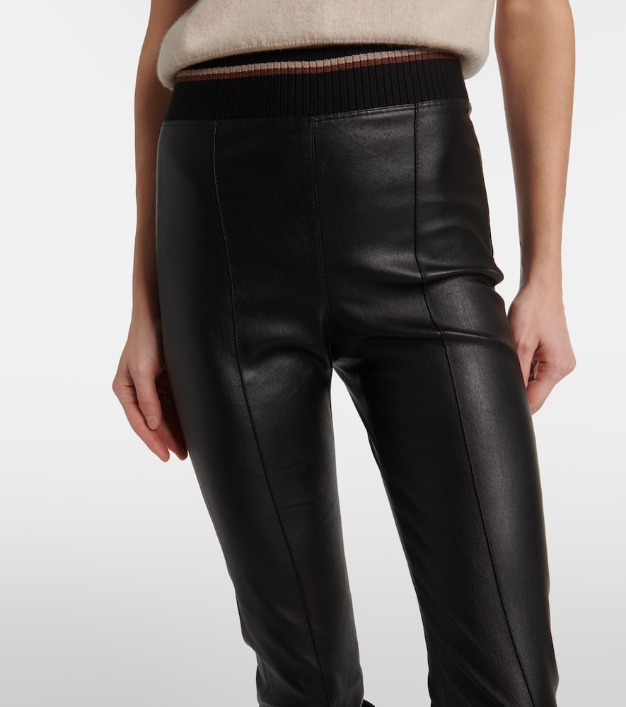 Leather slim pants