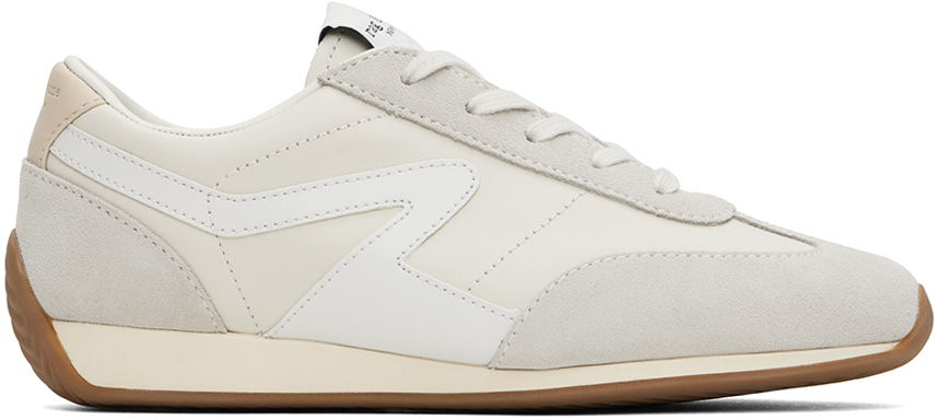 Rag & bone White Slim Suede Retro Runner Sneakers