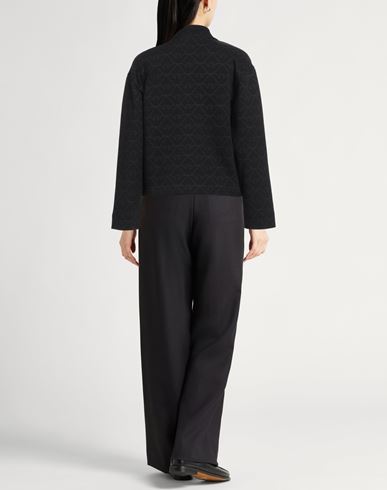 Emporio Armani Woman Sweatshirt Black Size 8 Cotton, Polyester, Elastane