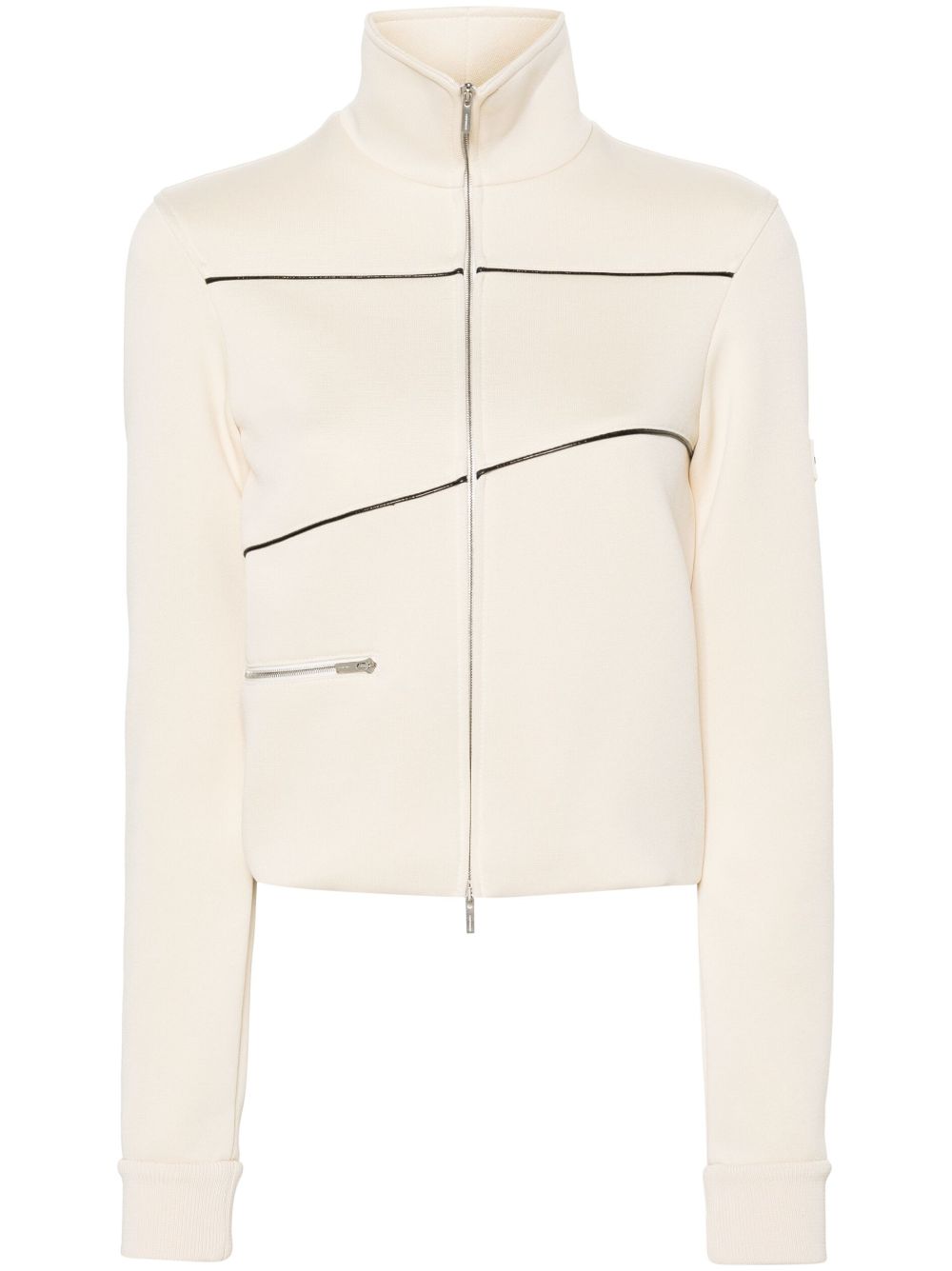 Logo-patch track bomber jacket - Neutrals