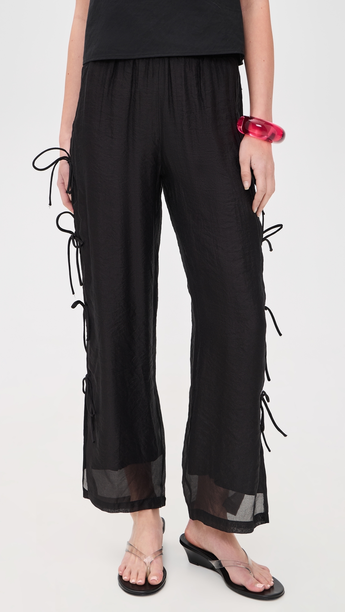 Evelyn Tie Pants Black