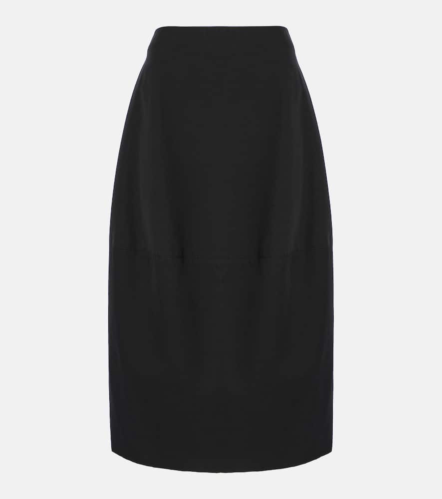 Skye cotton and wool midi skirt