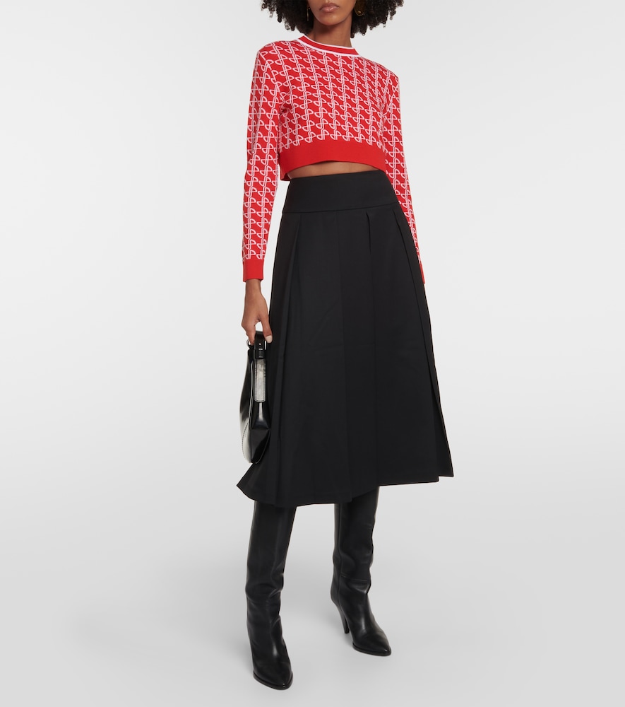 Logo jacquard wool sweater