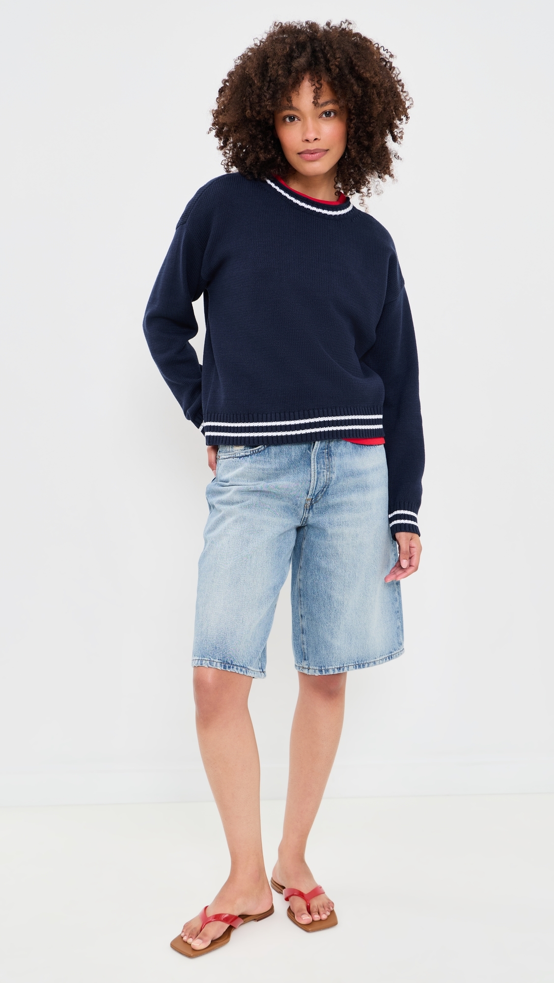 Cherry On Top Sweater Navy/White/Cherry