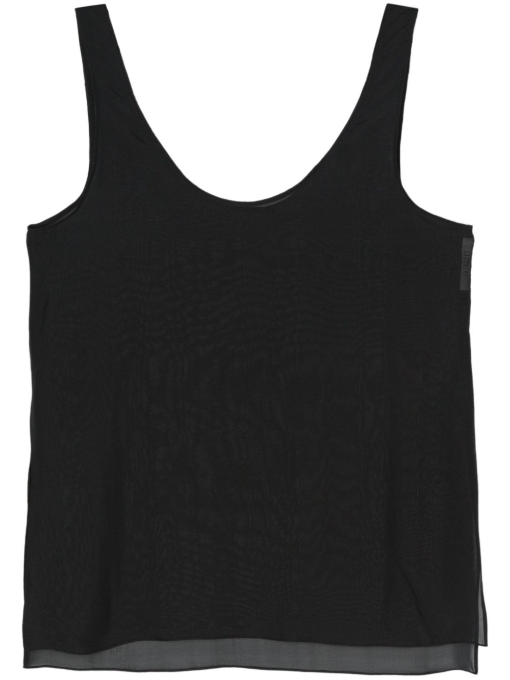 Semi-sheer silk blouse - Black
