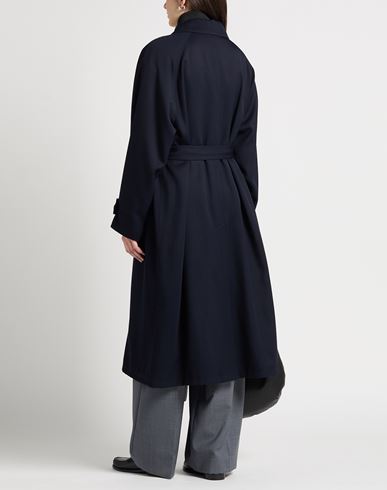 Woman Coat Navy Size 6 Polyester, Virgin Wool