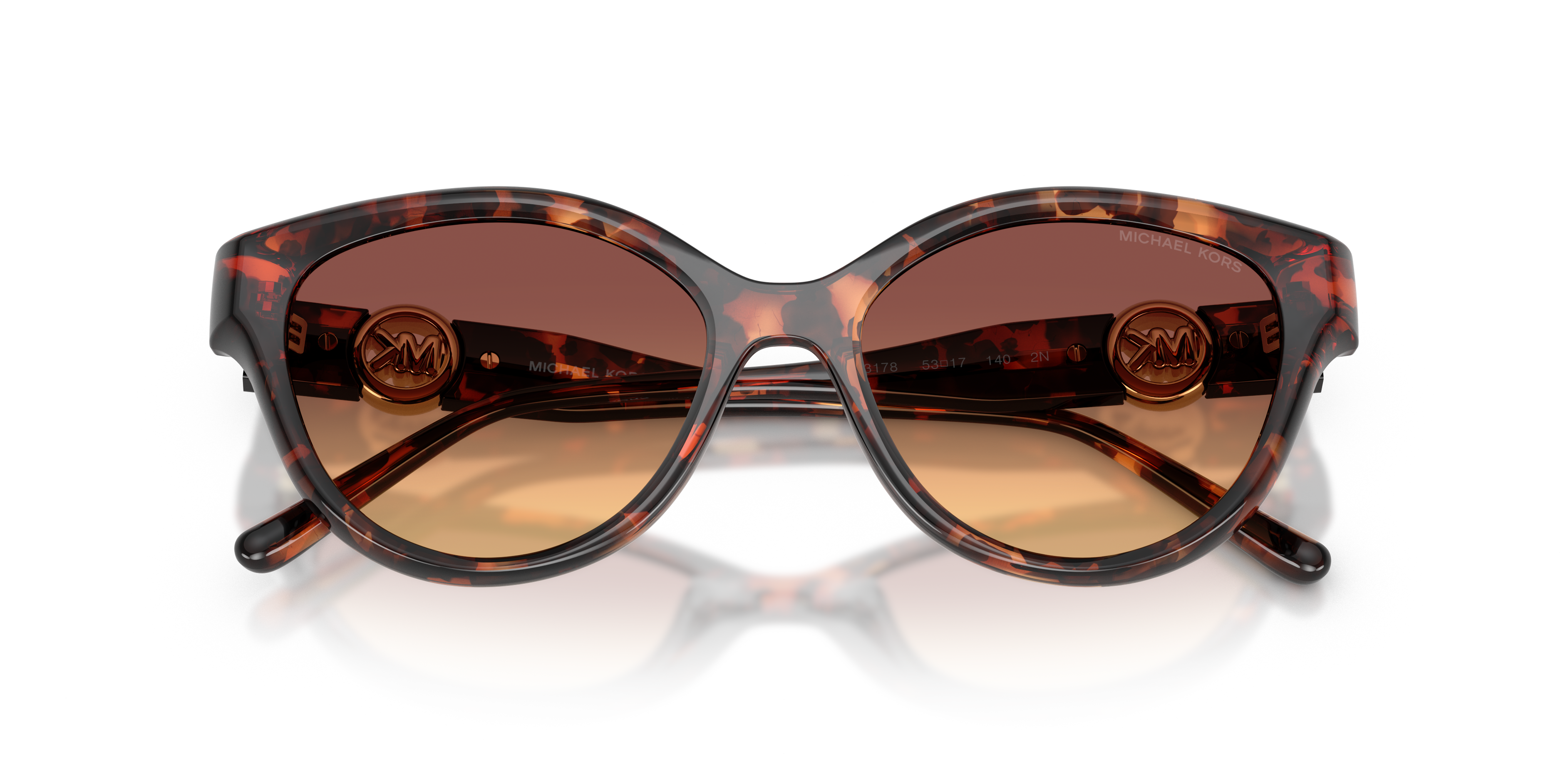 Michael Kors Vrouw Michael Kors MK2271U NAGOYA 403178 Zonnebrillen Geïnjecteerd Schildpad Bruin Kattenoog Normaal Genuanceerd