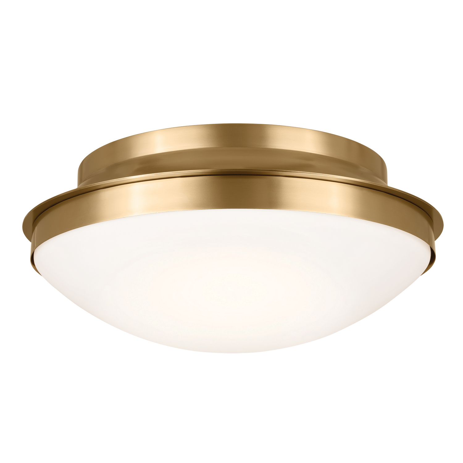 Brushed Natural Brass Three Light Flush Mount from the Bretta Collection