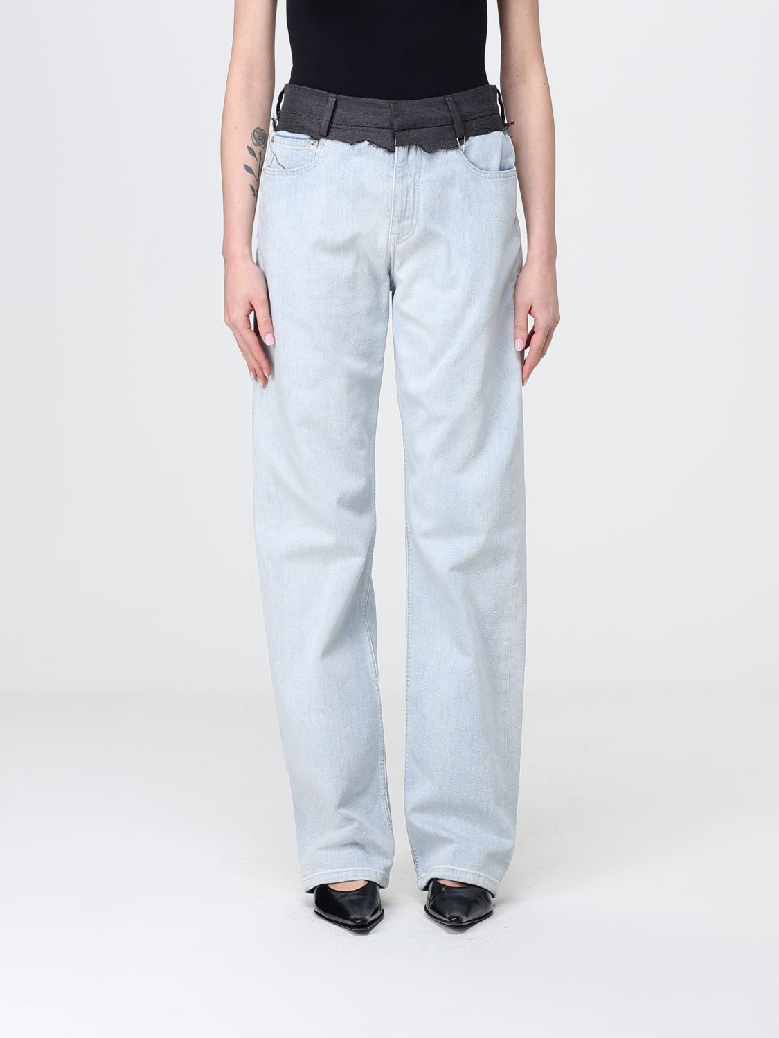 High Rise Straight Jeans in Light Blue