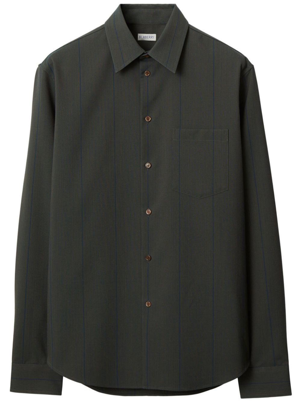 Striped wool shirt - Black