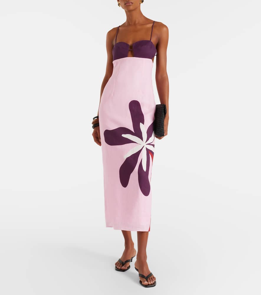 Firenze floral linen midi dress