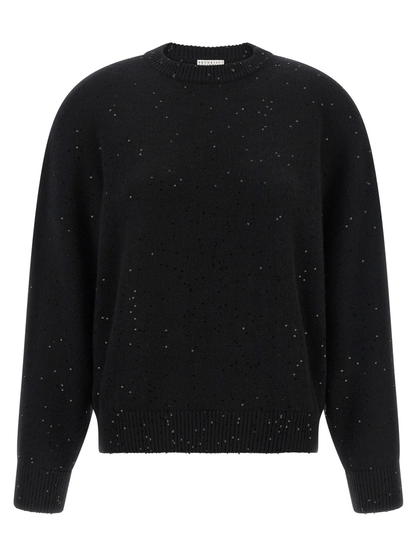Brunello Cucinelli - diamante cashmere silk sweater crew neck