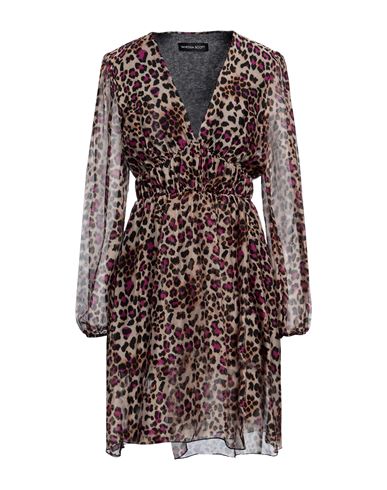Woman Mini dress Fuchsia Size M Viscose, Silk