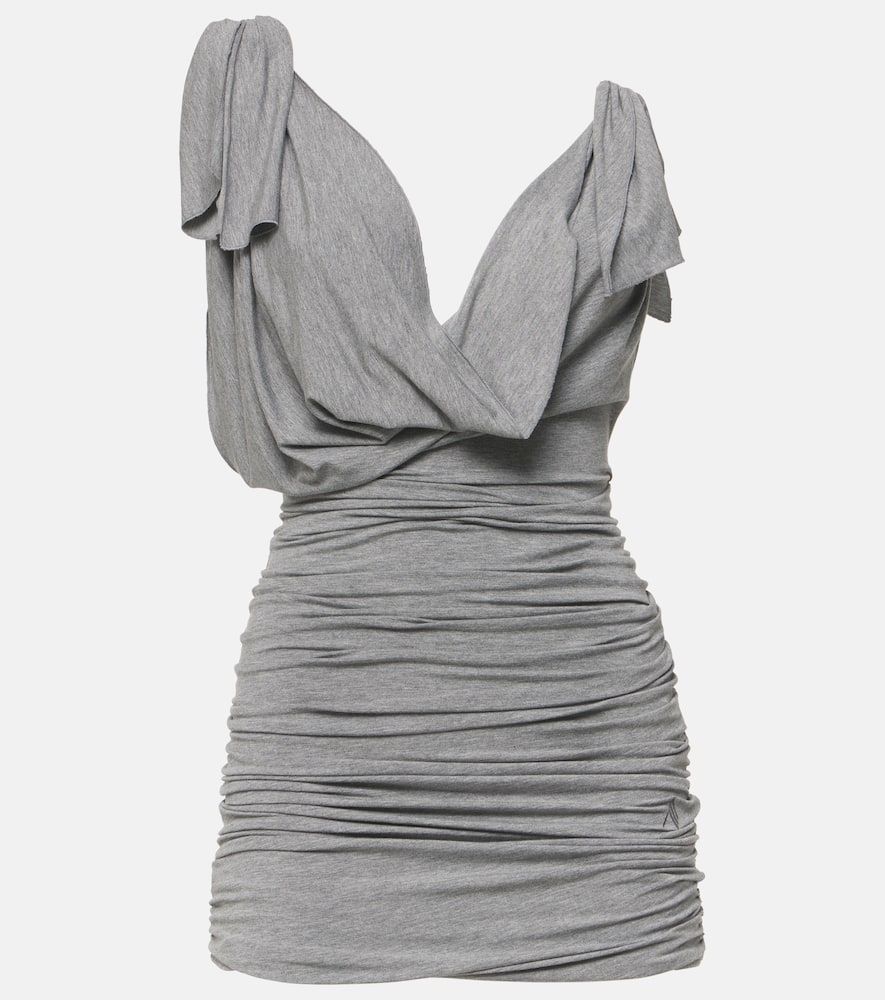 Draped jersey minidress