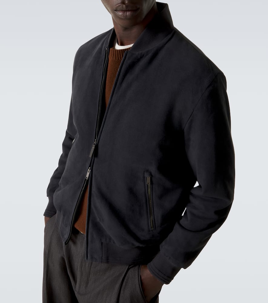 Suede bomber jacket