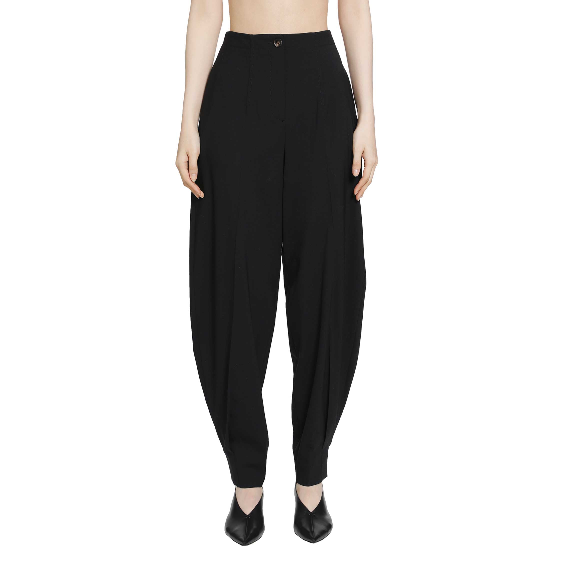 Stretch Wool Barrel Pants
