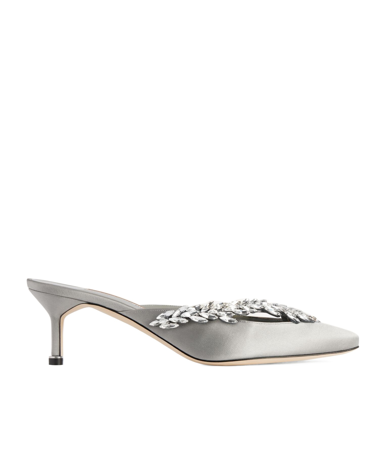 Women's  Manolo Blahnik Mule in Grey Plume