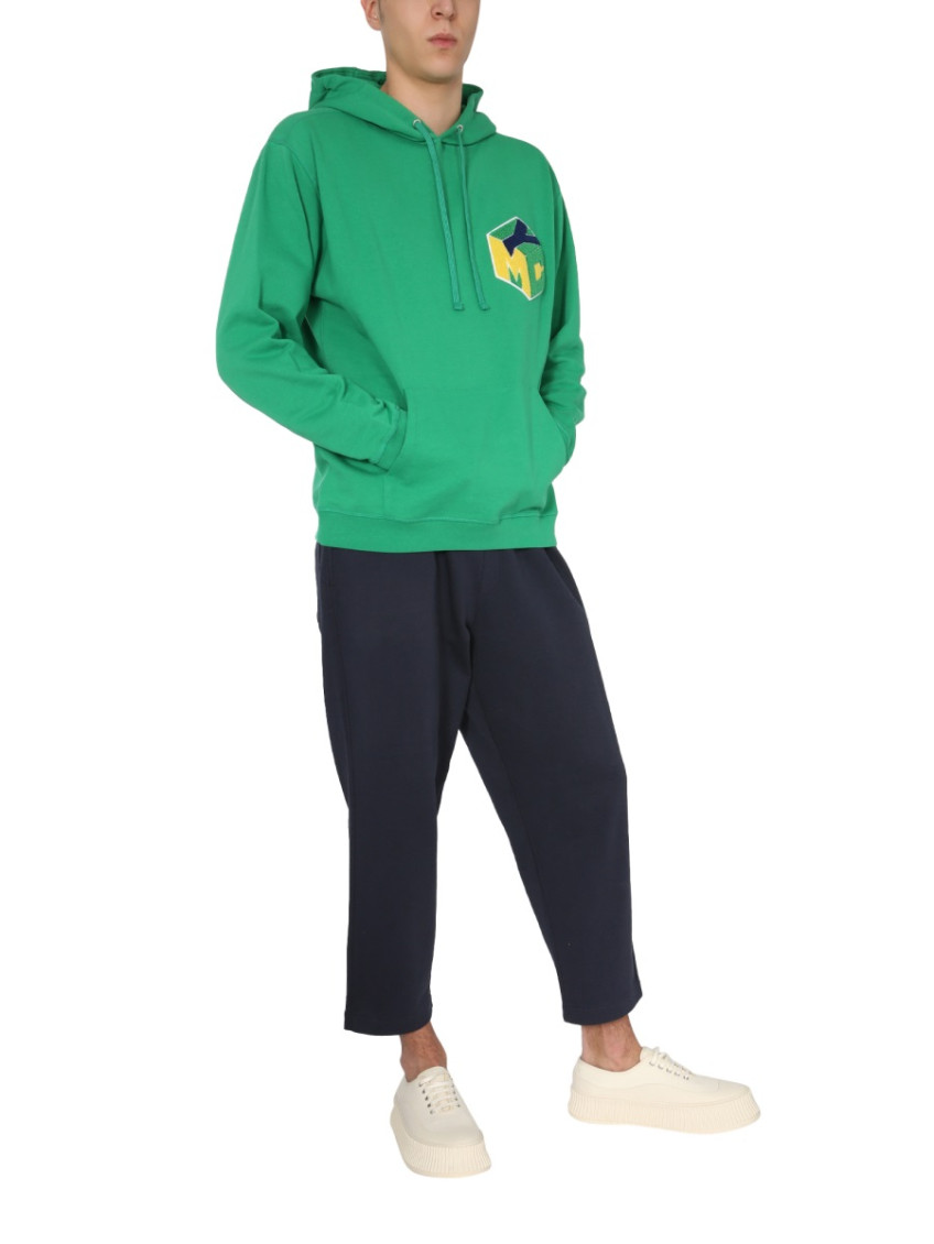 Green Graphic Hood Sweatshirts