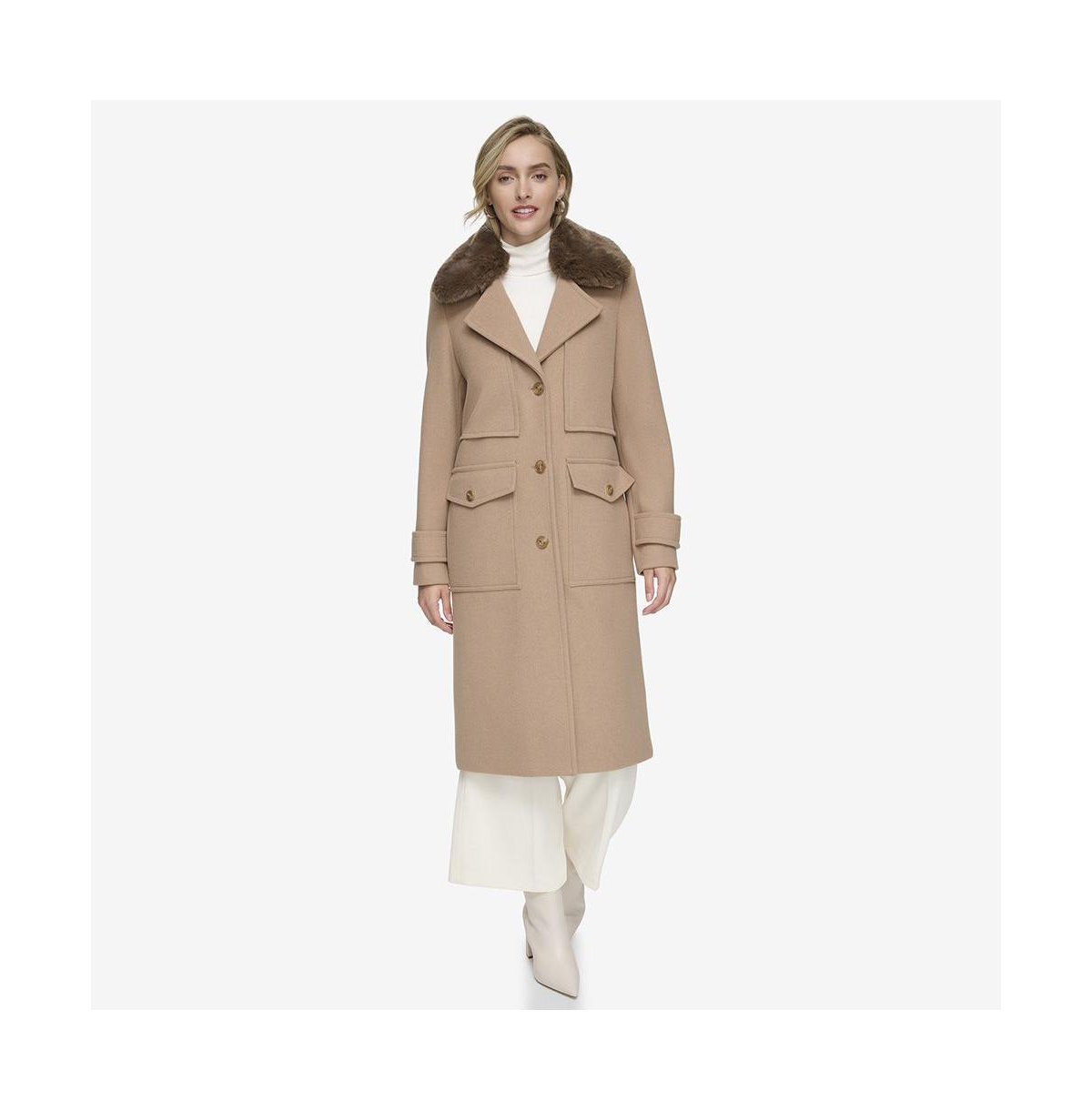 Olpae Sb Wool Twill Women's Coat With Back Vent - Camel