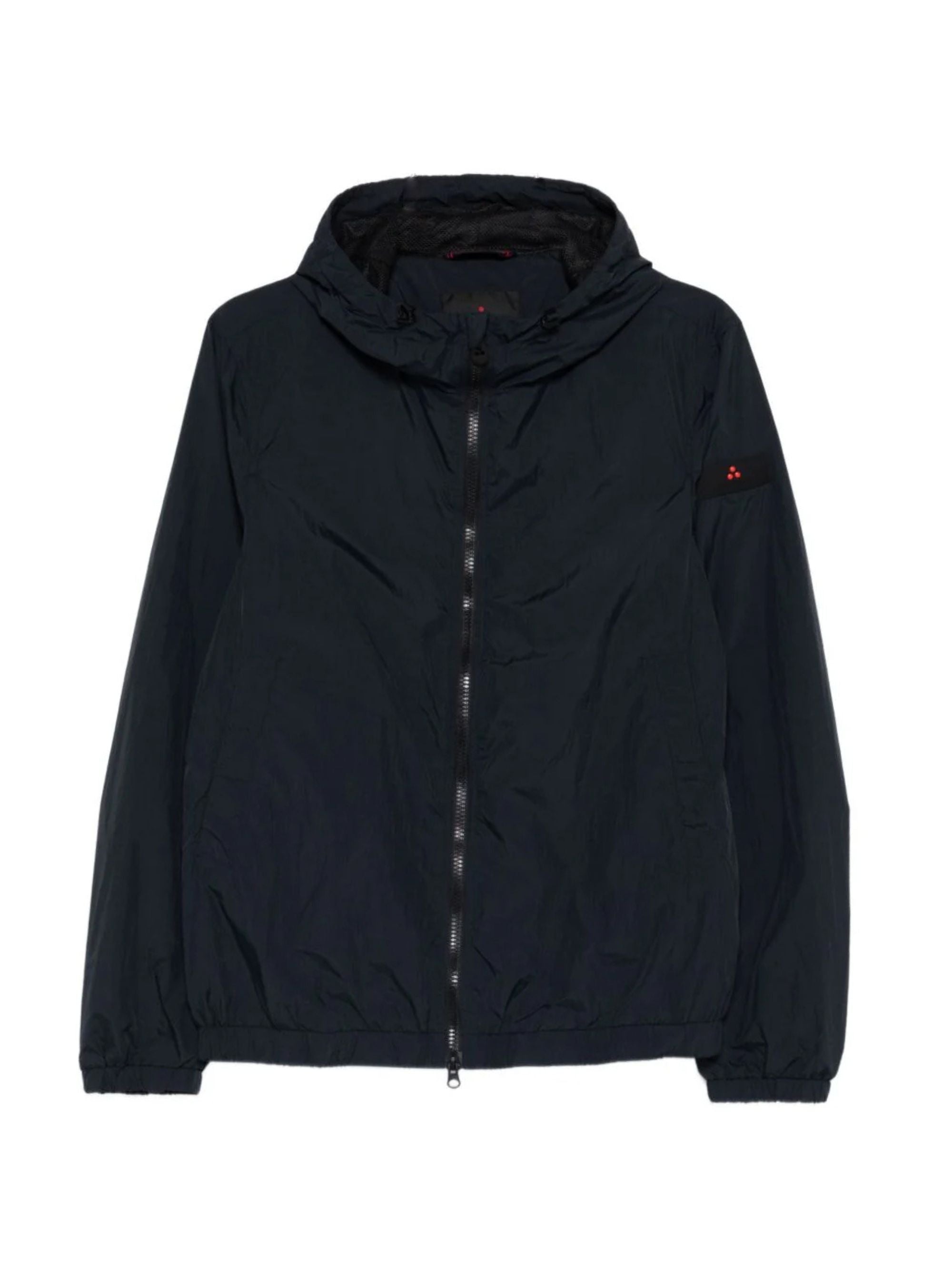 Hooded Zip Fastening Logo Jacket for Men