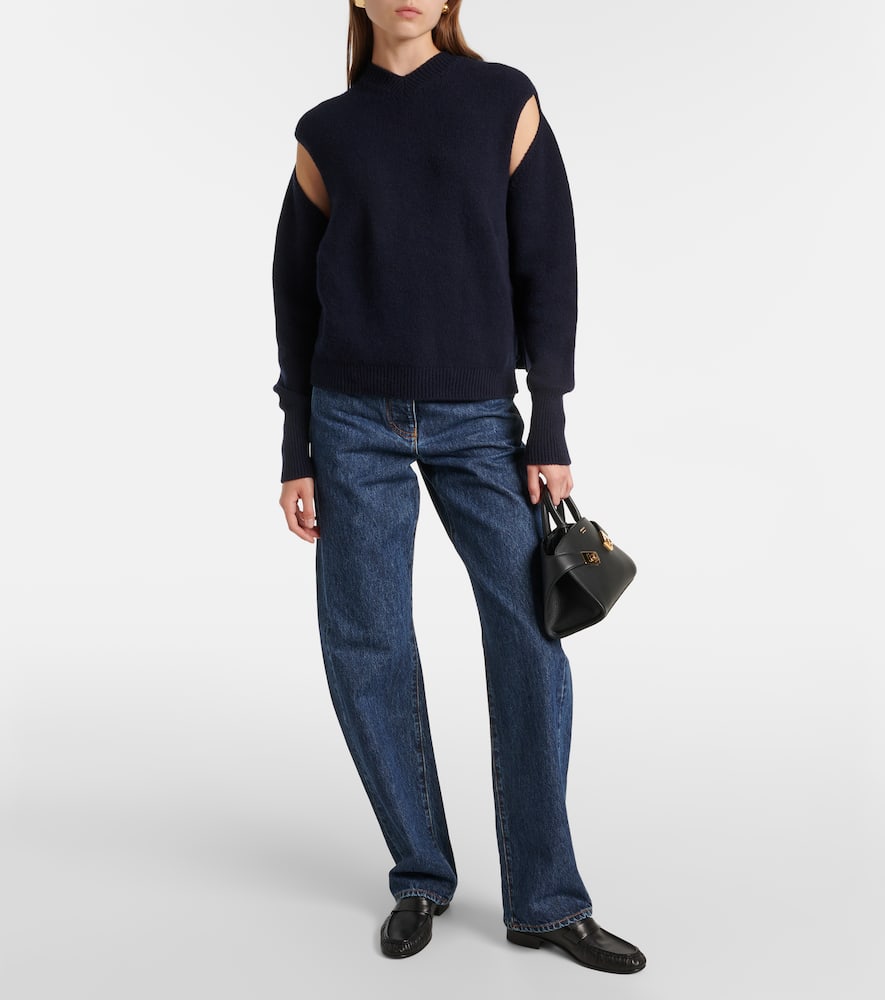 Cutout cashmere-blend sweater