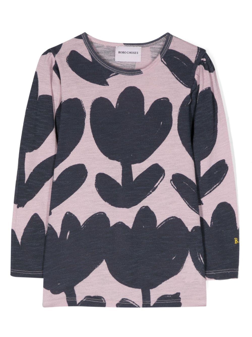 Retro Flowers organic cotton T-shirt - Pink