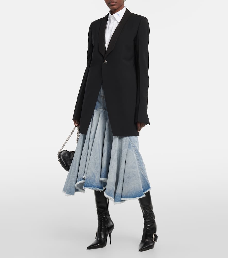 Denim midi skirt