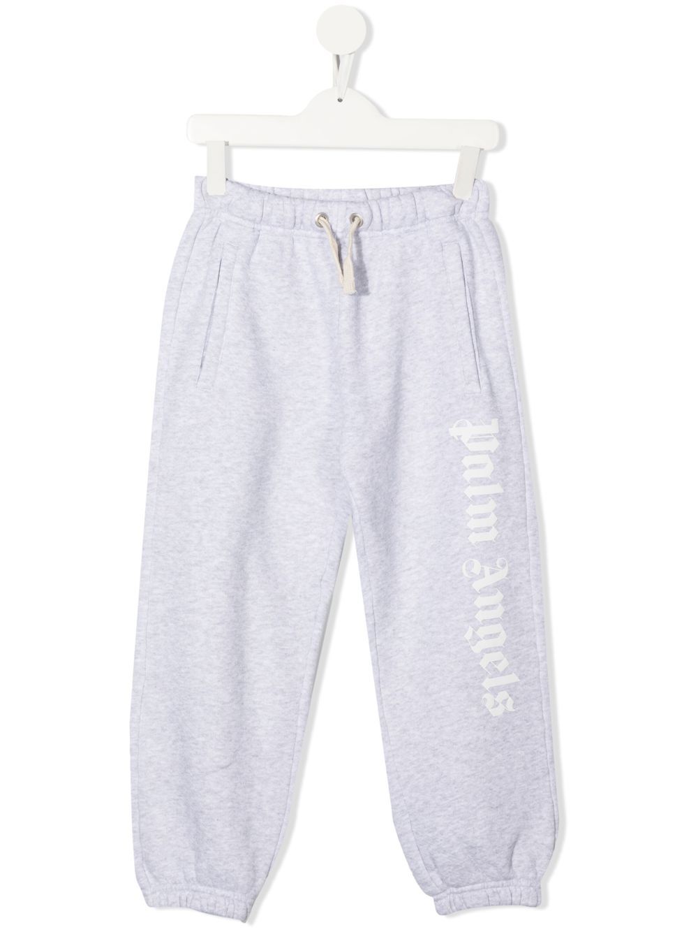 Logo-print cotton track pants - 0801 MELANGE GREY WHITE