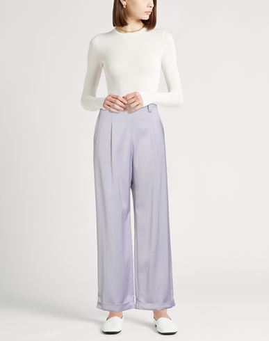 Forte_forte Woman Pants Lilac Size 2 Viscose, Virgin Wool