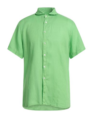 Man Shirt Lime green Size L Linen