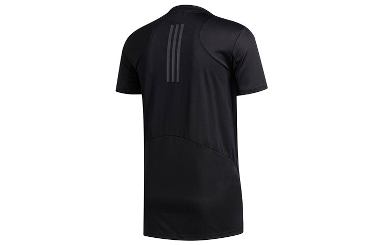 Solid Color Training Sports Short Sleeve Black