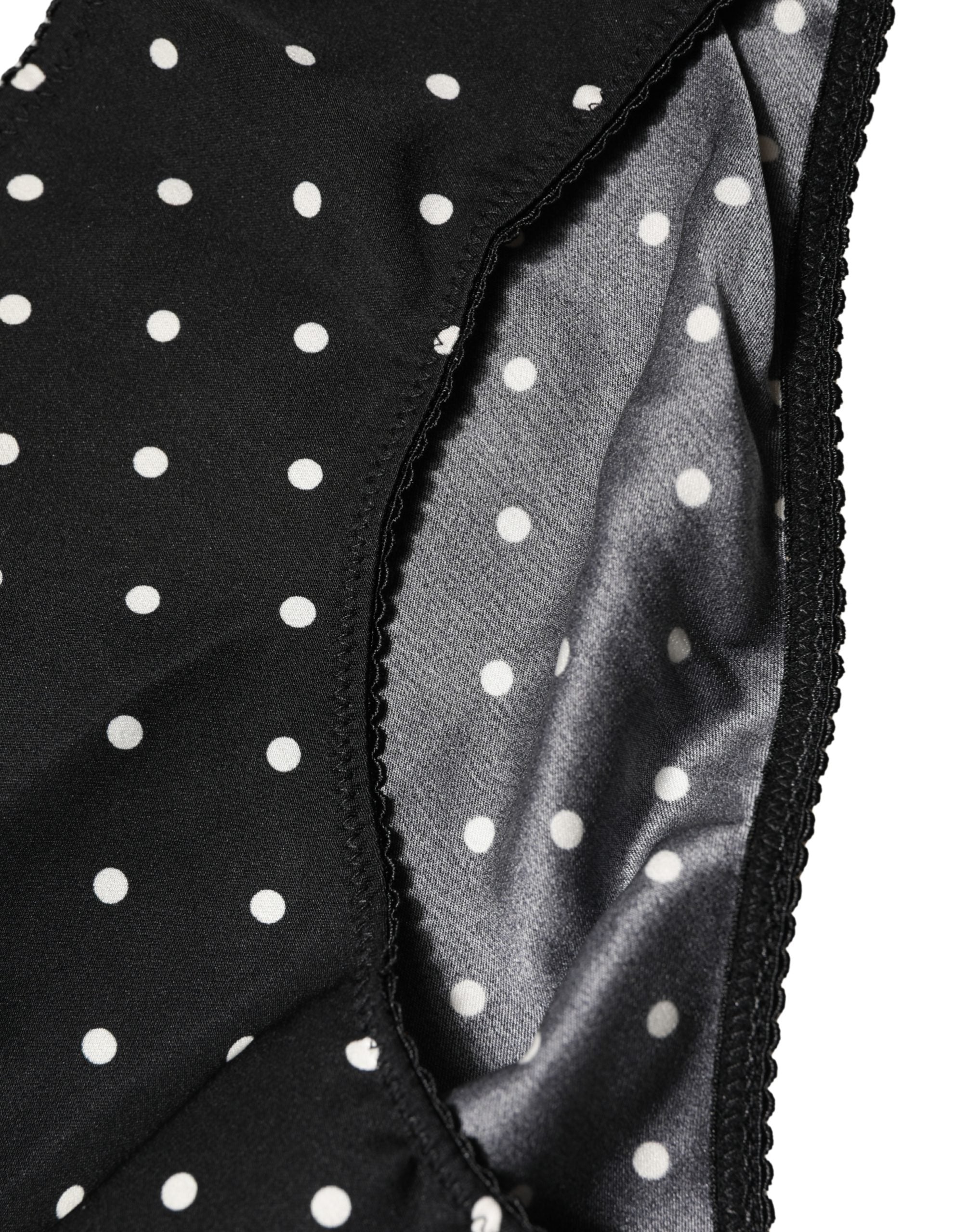 Polka-Dot Silk Brief — Black