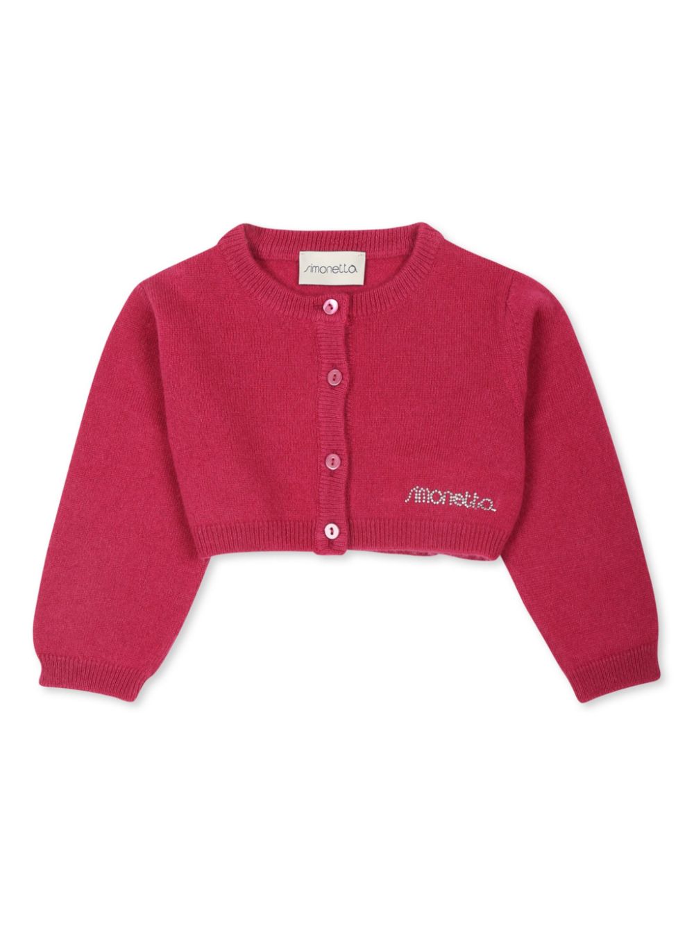 Logo-print wool cardigan - Pink