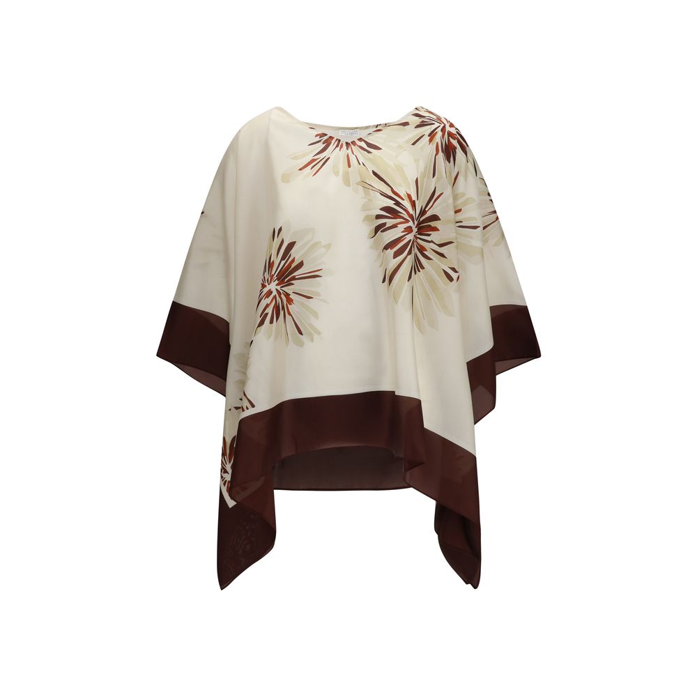 Floral Silk Blouse — Multicolor