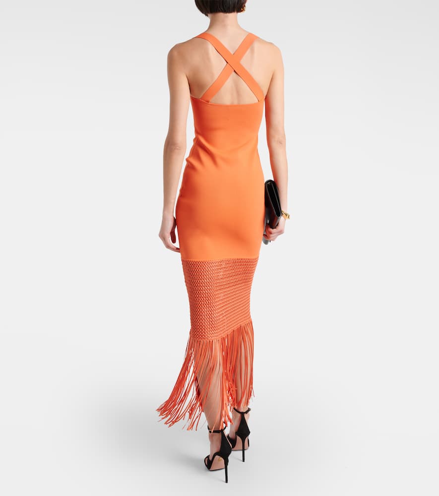 Fringed midi dress