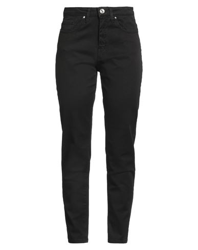 Woman Pants Black Size 24 Cotton, Elastane