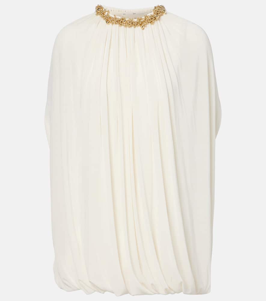 Embellished draped minidress