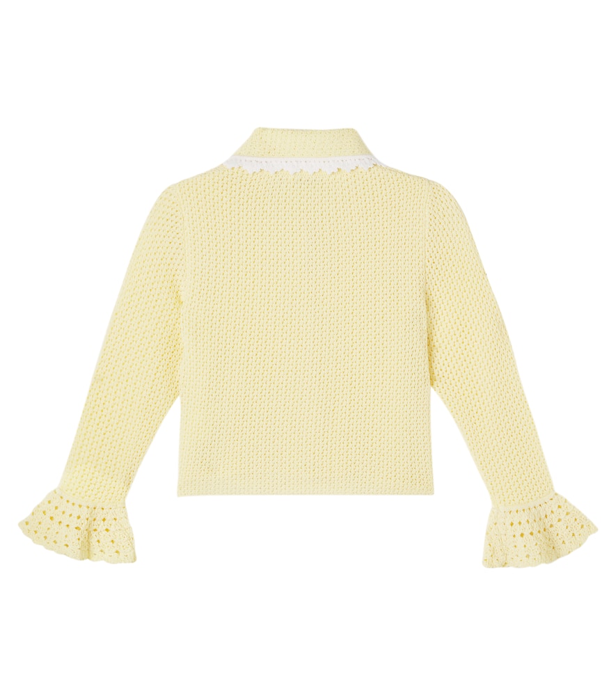 Crystal-embellished pointelle cardigan