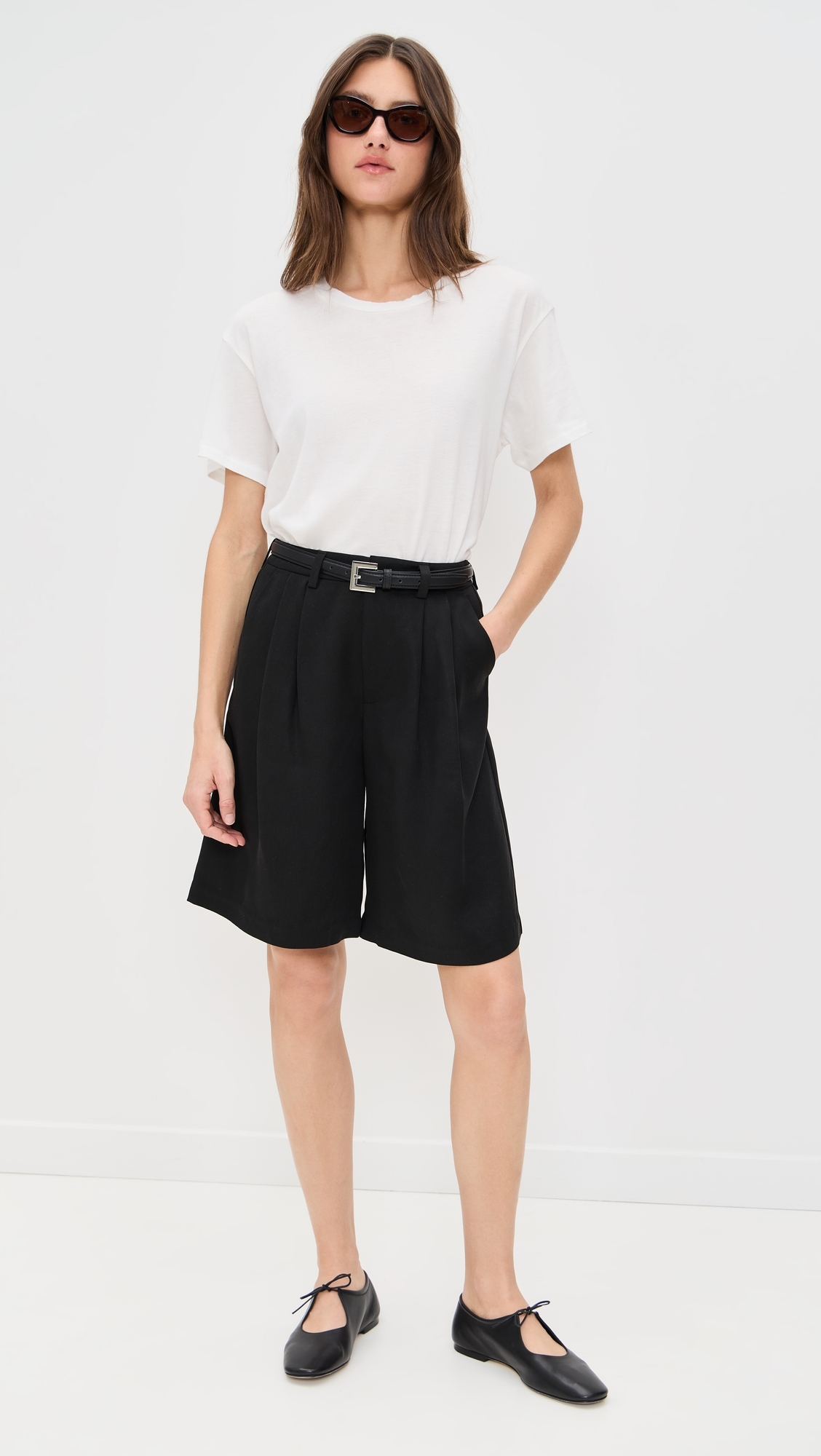 Reformation Drew Low Rise Shorts Black