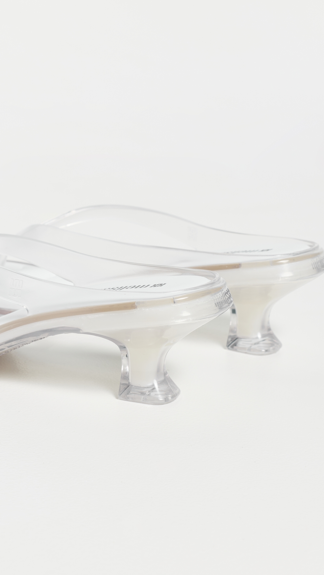 Jelly Kitten Heel Flip Flops Clear