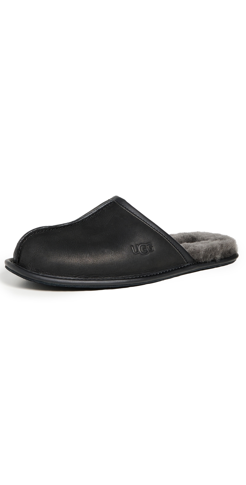 Scuff Leather Slippers Black