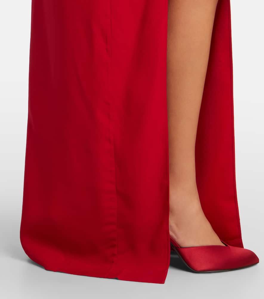 Brooks scarf-detail crêpe maxi dress