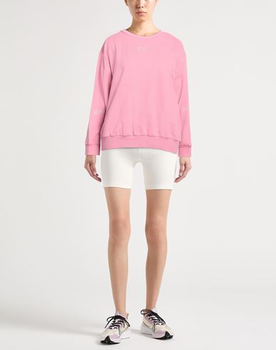 Ea7 Woman Sweatshirt Pink Size L Cotton, Elastane