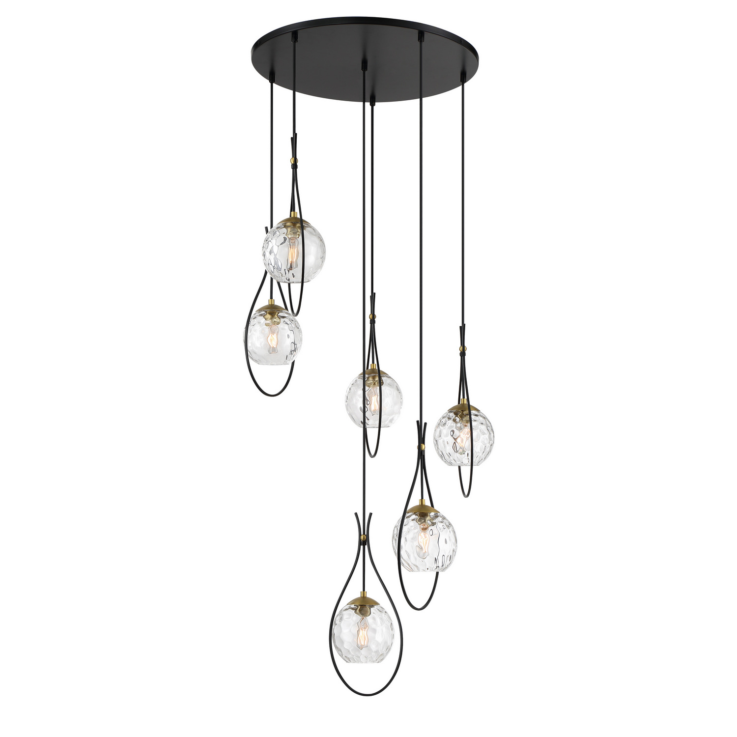 Coal And Soft Brass Pendant from the Cody Collection